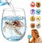 Artisanal Sea Turtle Glassware, 3D Stemless Wine Glasses Tumbler | Handcrafted by Unknown