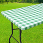 Smiry Rectangle Picnic Table Cloth, Elastic Waterproof Fitted Vinyl Tablecloths, Flannel Backed Buffalo Plaid Table Covers for Dining, Camping, Outdoor (Sage Green and White, 24" x 48")