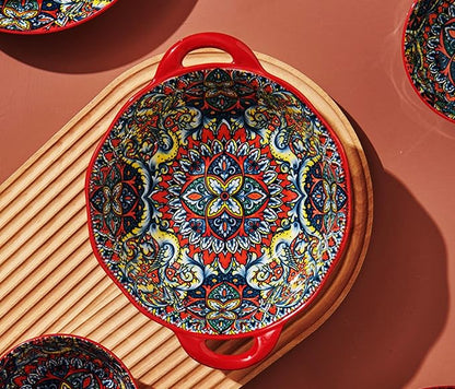 2 Pack Boho Ceramic Serving Bowls - Image 3