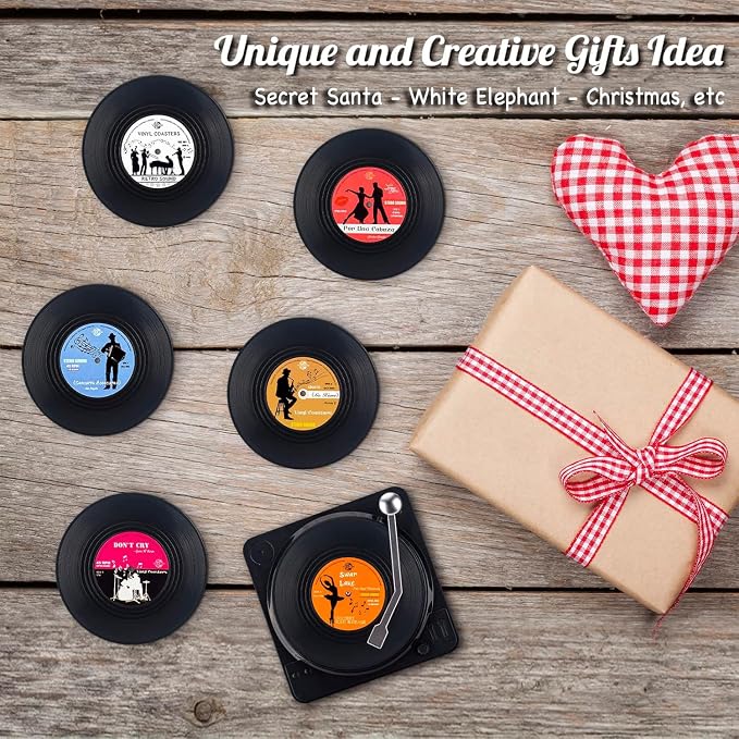 Retro Vinyl Record Coasters - Image 4