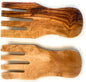 8" Olive Wood Salad Server Hands- Hand Made Utensil Set- Tongs by OrchardHardwoods