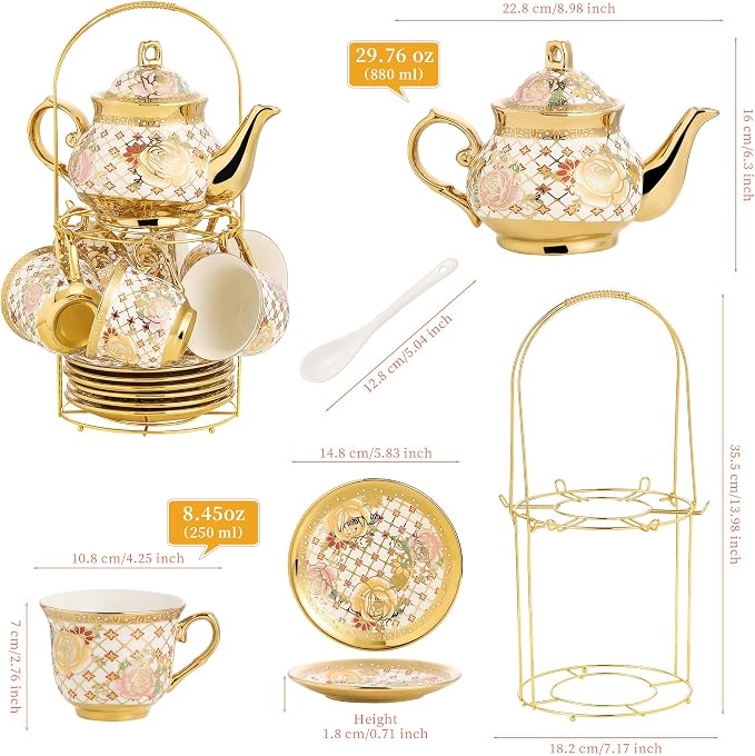 20 Pieces Porcelain Tea Set - Image 5