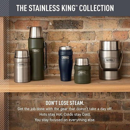THERMOS Stainless King Vacuum-Insulated Travel Tumbler, 16 Ounce, Matte Steel - Image 6