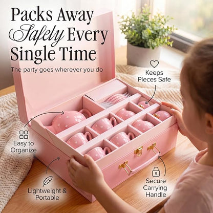 Giggle & Honey® Pink Heart Tea Party Set - Image 5