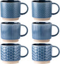 GBhome 12 OZ Stackable Coffee Mugs Set of 6, Ceramic Coffee Cups Set | 3 by GBhome