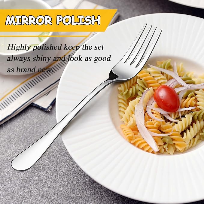 LIANYU 60 PCS Silverware Set for 12, Stainless Steel Cutlery Set | Flatware Set - Image 5