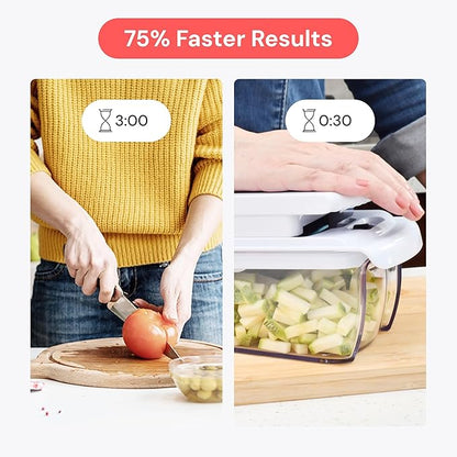 Fullstar The Original Pro Chopper - Vegetable Chopper and Spiralizer, Food Chopper with Container, Fruit Slicer, Kitchen Gadgets & Gifts, Home Essentials (8 in 1, White)