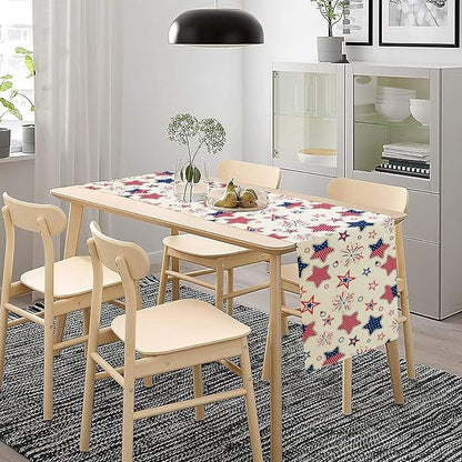 4th of July Table Runner, American Patriotic Independence Day Red Blue White - Image 3