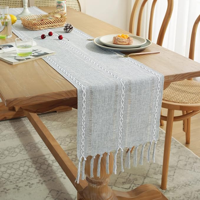 Wracra Rustic Linen Table Runner - Image 4