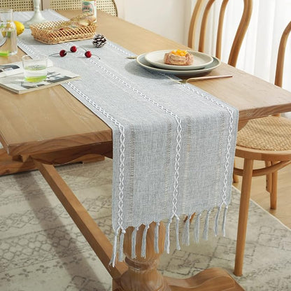 Wracra Rustic Linen Table Runner - Image 4