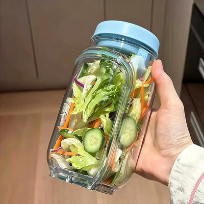 35oz Side Opening Mason Salad Jar | 1000ml Leakproof Portable Salad Container - Image 5