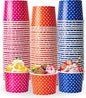 120 Pack 12 oz Ice Cream Cups, Disposable Paper Dessert Cups | three color by LITOPAK