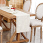 NEWISHER Rustic Embroidered Plaid Cloth Table Runner 48 inches, Farmhouse by Newisher