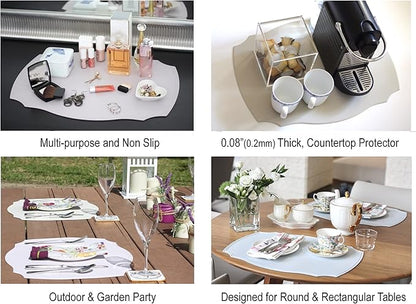 Rommy & Co. Premium Silicone Placemats, Set of 2 (Silver Sage)