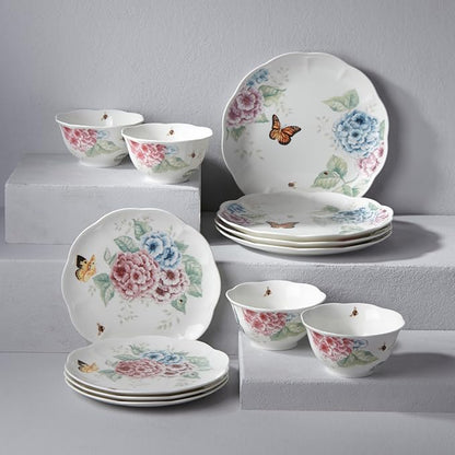 Lenox Butterfly Meadow Hydrangea Porcelain 12-Piece Dinnerware Set - Image 3