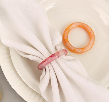 CLEENTABLE Napkin Rings Set of 12 - Epoxy Resin Napkin Holder Cuffs for Dinner Table Décor - Farmhouse Modern Serviette Rings for Weddings, Parties, Receptions, Banquets, Daily Use (Pastel)