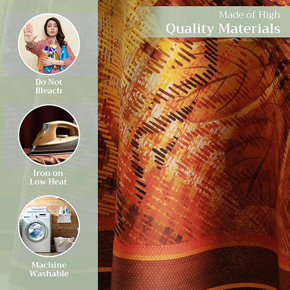 Maison d' Hermine Table Cloth Round Table 100% Cotton 63 Inches Fall Tablecloth Reusable Everyday Use for Thanksgiving Christmas Decorations Dining Farmhouse Party (Thanksgiving Tartan)