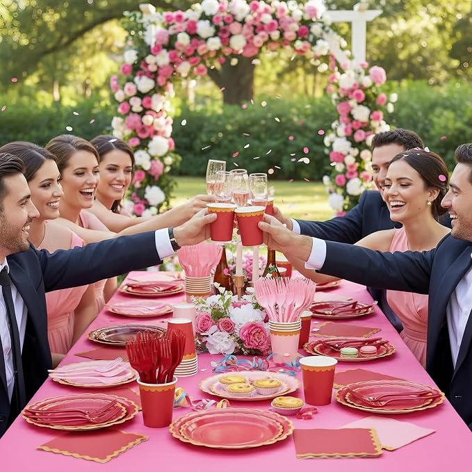 Burgundy Plates and Napkins Party Supplies - Image 4