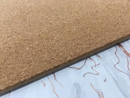 Dainty Home Rose Gold Marble Oval Cork Placemats - Heat Resistant, Non-Slip, Easy Clean for Elegant Dining - 12"x18" Set of 2 - Perfect for Stylish, Modern Homes