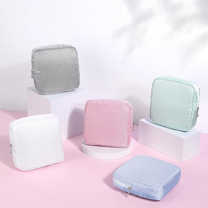 Period Bag for Teen Girls, Canvas Sanitary Napkin Storage Bag - Image 7