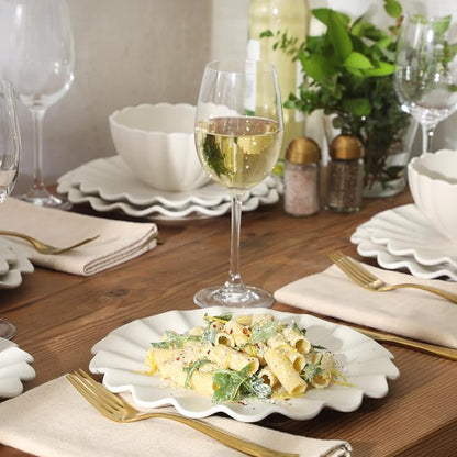Gibson Elite Bistro Fleur Plates and Bowls Sets, 12-Piece Stoneware Dinnerware - Image 2