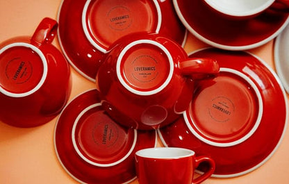 Loveramics Cappuccino Cup with Saucer, 8 oz Ceramic Coffee cup with Round Bottom - Image 7