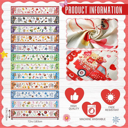 LemonRoad 12 Pcs Holiday Table Runner 72 Inches Seasonal Truck Table Decor - Image 4