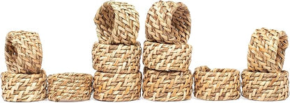 Lightnpro Natural Sea Grass Decorative Napkin Rings Set of 12, Serviette Napkin Rings Bulk for Party Decoration, Table Top Décor for Dinning Table, Everyday, Christmas, Easter Family Gatherings