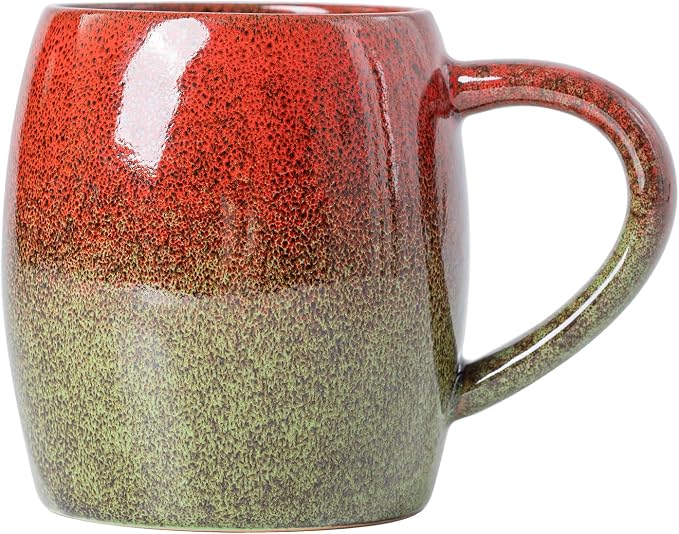 Handmade 22oz Ceramic Coffee Mug, Ergonomic Large Handle, Ideal Gift by XIYUANJI