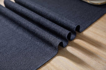 Navy Table Runners 72 Inches Long, Burlap Linen Style Rustic Farmhouse Table - Image 5