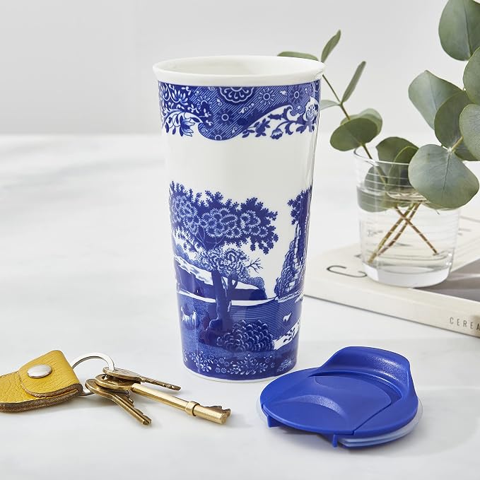 Spode Blue Italian 8oz Porcelain Travel Mug - Image 2