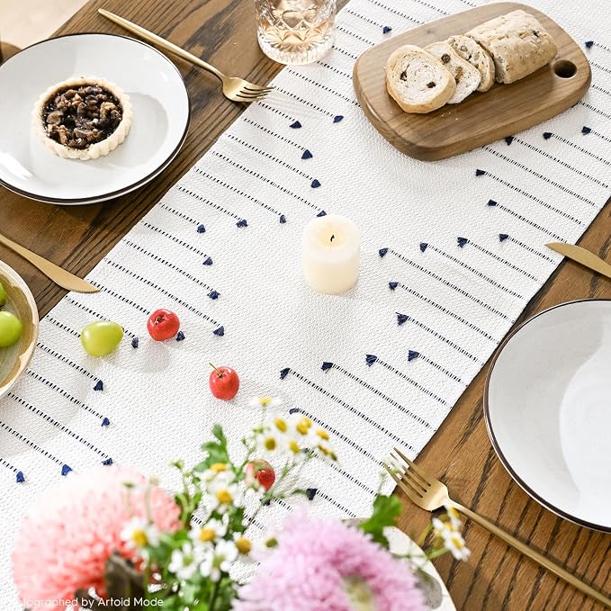 Artoid Mode Dark Blue Boho Table Runner - Image 3