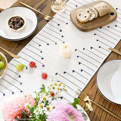 Artoid Mode Dark Blue Boho Table Runner - Image 3