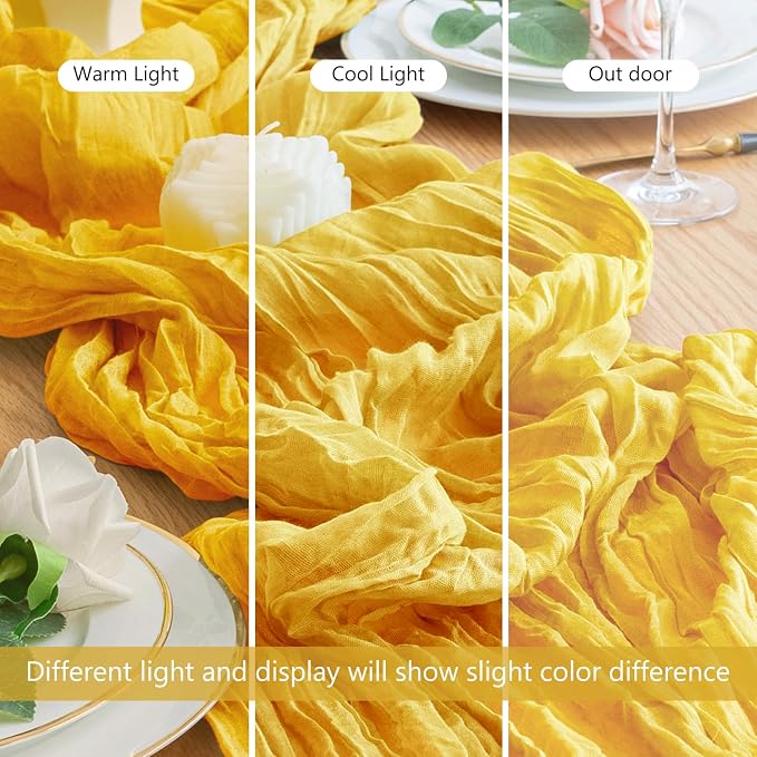 Cheesecloth Table Runner Gold 10FT Boho Gauze Runner, 12 Pack | 120 Inch Cheese - Image 7