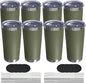 20oz Travel Coffee Tumbler 8 Pack, Lids and Straws, Stainless Steel | Double by UIRZOTN