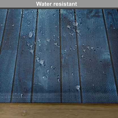 Ambesonne Dark Blue Place Mats Set of 4, Wooden Planks Texture Image Board Floor Wall Lumber Rustic Country Life, Washable Fabric Placemats for Dining Room Kitchen Table Decor, Pale Blue Dark Blue