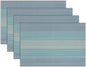 Winknowl Placemats Set of 4, Washable Vinyl Woven Placemats, Heat Resistant & Wipeable Table Mats for Kitchen Dining Table (Blue)