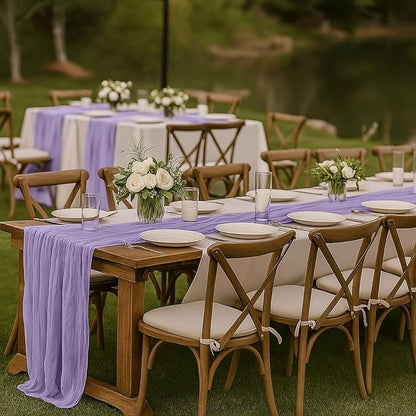 10FT Lilac Purple Cheesecloth Table Runner 120 Inch Rustic Boho Gauze Cheese - Image 4