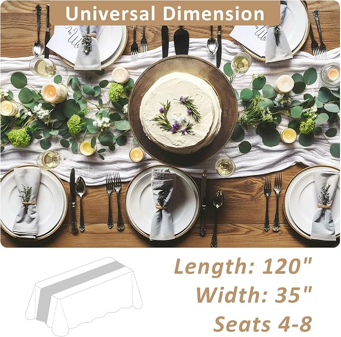 Cheesecloth Table Runner, 120 Inch 10 FT, 35x120 Inches Boho Rustic Cheesecloth - Image 4