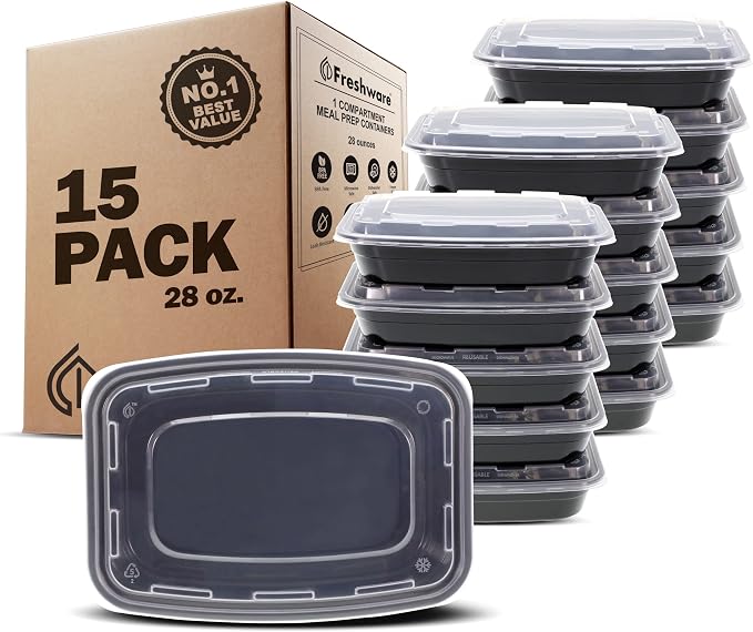 Freshware Meal Prep Containers 1 Compartment Food Storage Containers by Freshware