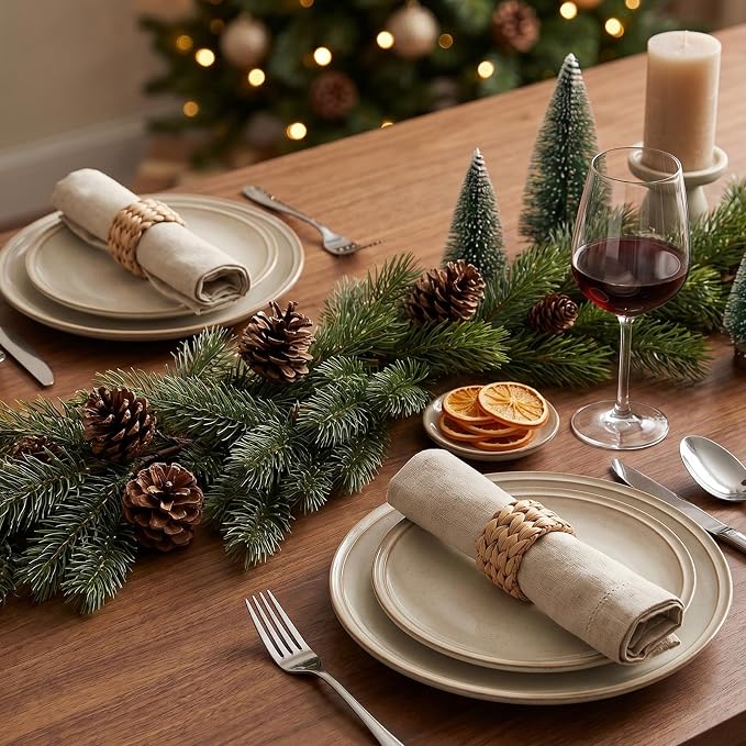 30 Pcs Woven Napkin Rings Set, Rustic Napkin Ring Holders - Image 4