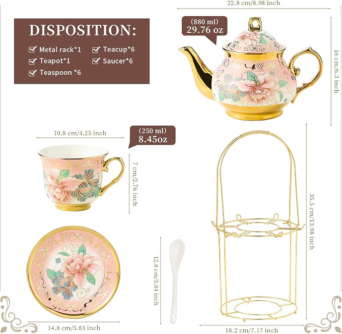 20 Pieces Porcelain Tea Set - Image 2