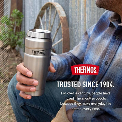 THERMOS Stainless King Travel Tumbler, 16 Ounce, Vacuum-Insulated | Matte Steel - Image 7
