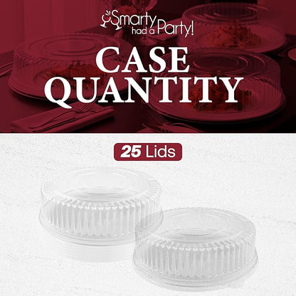 Smarty Had A Party 18 Inch Clear Round Plastic Tray Lids – Stackable Plastic Dome Lids for Catering Trays with Lids, Party Platters & Food Displays – BPA-Free Disposable Dome Covers – 25-Pack
