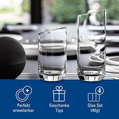 Villeroy & Boch NewMoon Collection Tumbler Set, 4 Pieces, Modern Sloping Design - Image 5