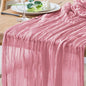 Cheesecloth Table Runner 10FT Pink Boho Gauze Rustic Sheer Table Runners | by Xiomot