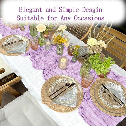 4 Pack Lavender Cheesecloth Table Runner 20 x 120 inch Gauze Table Runners 10 - Image 5