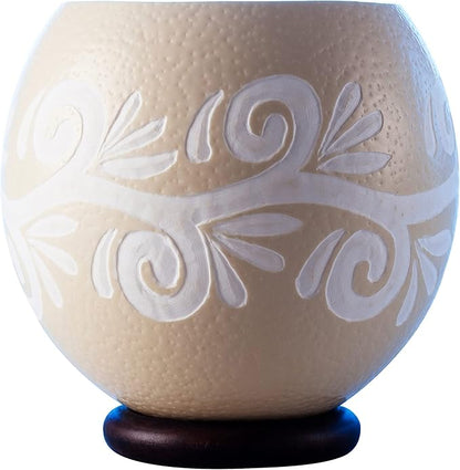 Straight edge ostrich eggshell bowl