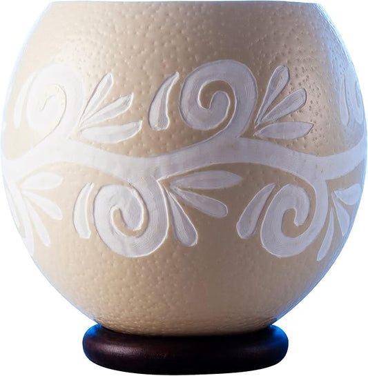 Straight edge ostrich eggshell bowl
