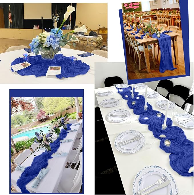 15 Pack Royal Blue Table Runners 17 x 108inch Cheesecloth Table Runner Boho - Image 7